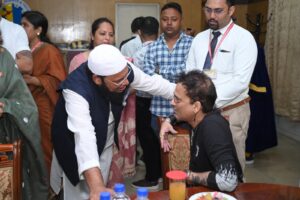 chancellor of ustm shri mahbubul hoque with zubeen garg